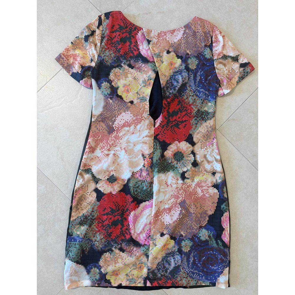 Ranna Gill Embroidered Pixel Floral Shift Dress Size 6 Anthropologie Boho Mini - Picture 3 of 6